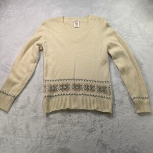 Vintage St Michael Shetland Wool Sweater Womens 14 Fair Isle V Neck Made UK READ